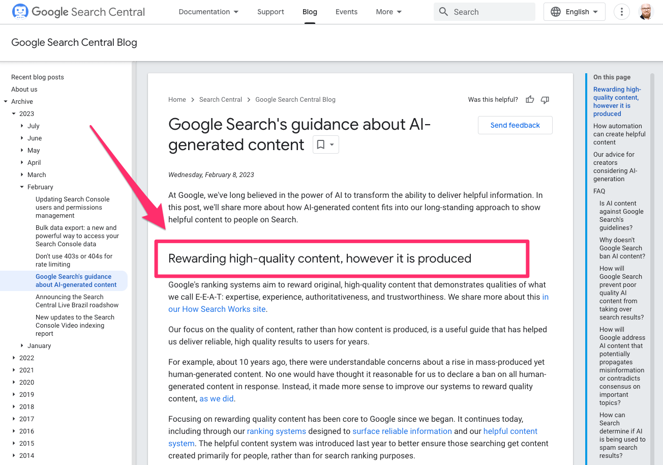 Google Search Guidence